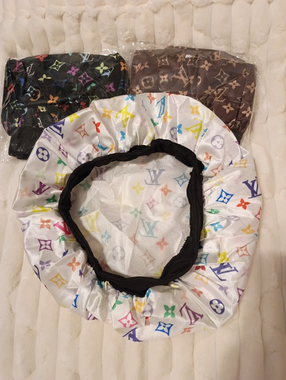 Monogram Satin Sleep Bonnet